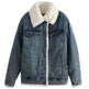 Plush Thick Lamb Wool Denim Jacket Women Short EX-STOCK Canada 