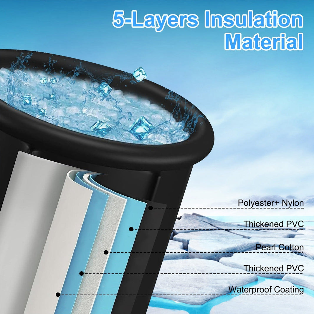 1Pc 97Gal Large Size Ice BathTub With Cover For Adults Athletes Recovery Cold Water Therapy Outdoor Portable Cold Plunge Tub 660LBS Load Capacity 33.46x33.46x29.52in EX-STOCK
