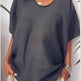 Spring Summer Loose Short Sleeves cotton linen blouse top Women Summer Tops - EX-STOCK CANADA