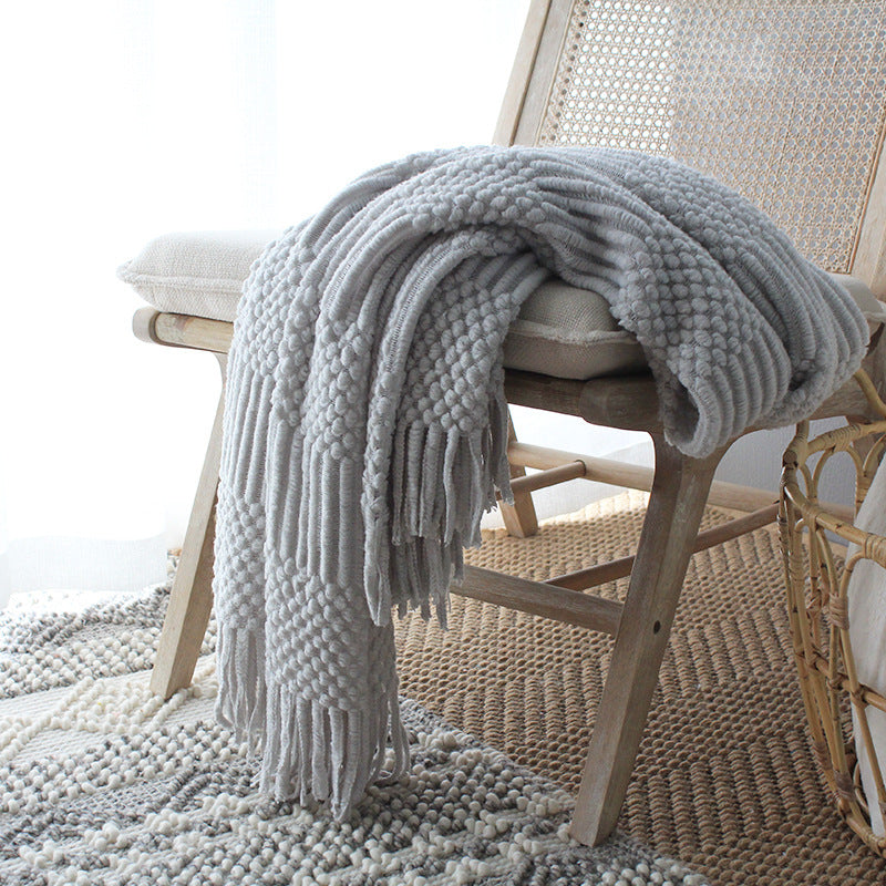 Nordic Knitted Blanket Woolen Blanket Blanket Bubble Blanket Sofa Blanket EX-STOCK Canada 