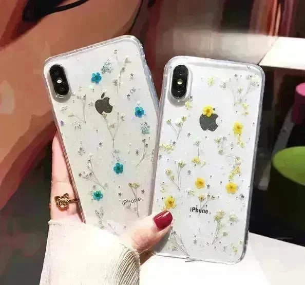 Dried flower epoxy silicone phone case - EX-STOCK CANADA