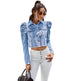 Women's Court Style Temperament Lapel Loose Short Denim Jacket Women EX-STOCK Canada 
