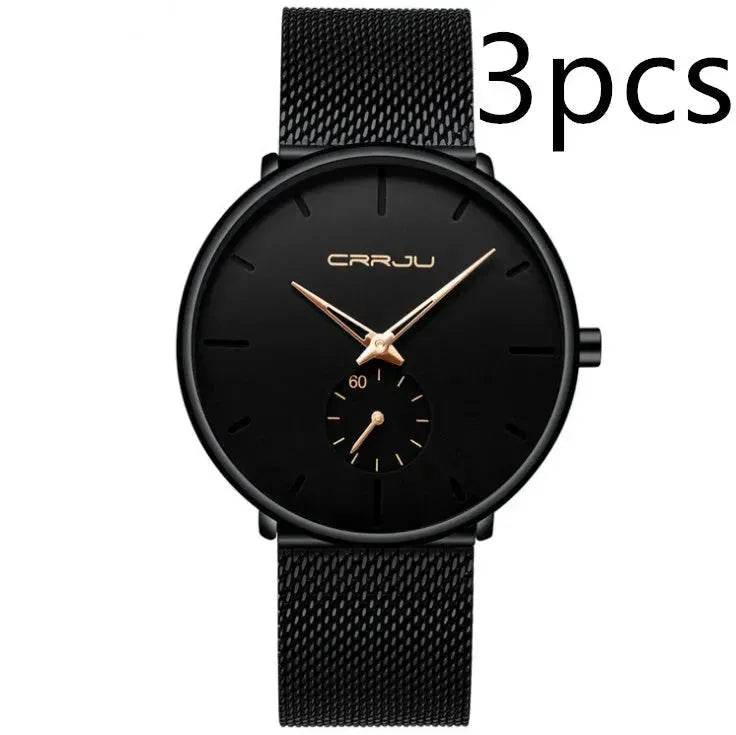 Simple ultra-thin watch round mesh belt watch - EX-STOCK Canada