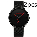 Simple ultra-thin watch round mesh belt watch - EX-STOCK Canada