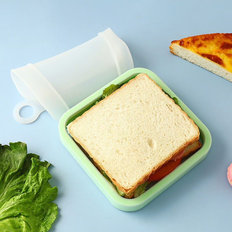 Portable Silicone Sandwich Toast Lunch Box Bento Box Microwave Fridge Food Storage Container Bags EX-STOCK