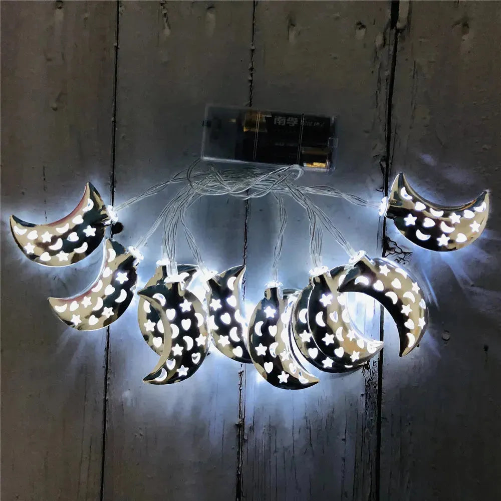 Nuevas letras de LED de hierro de Ramadán musulmán Eid Mubarak Luz de cuerda