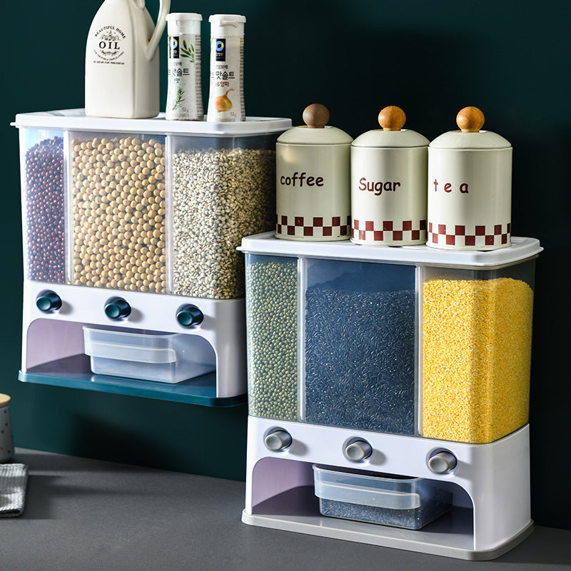 Boîte de rangement alimentaire en plastique transparent Conteneur mural pour céréales Conteneur de rangement pour céréales entières 