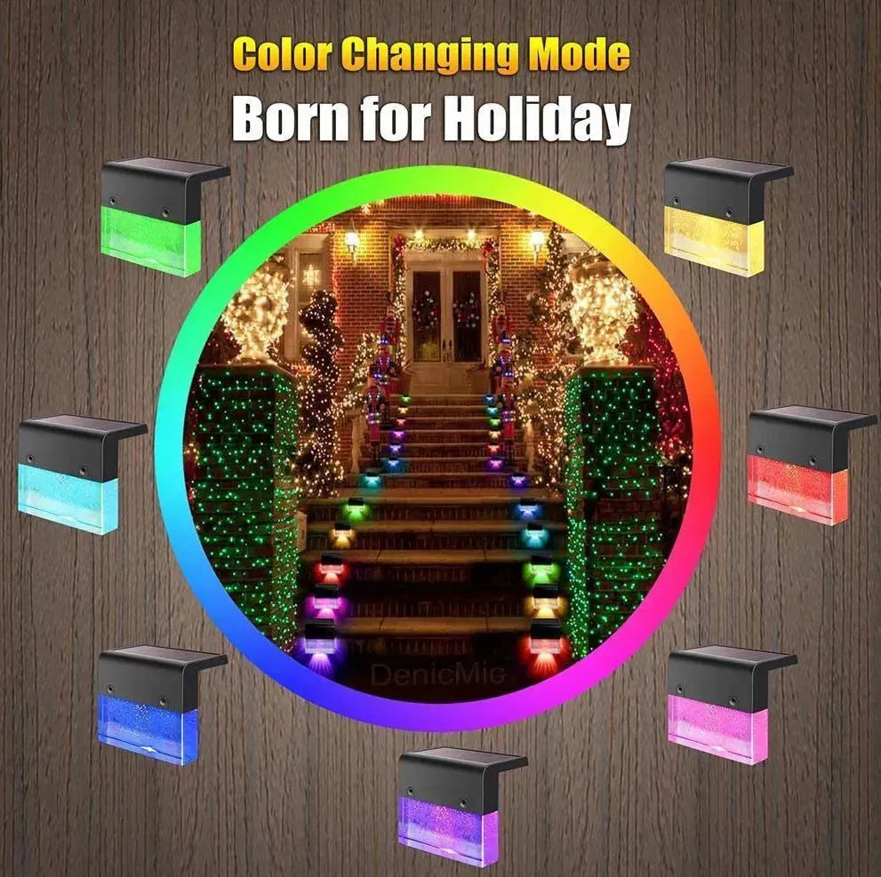 Waterproof New RGB LED Solar Light Step Fence Light - EX-STOCK CANADA