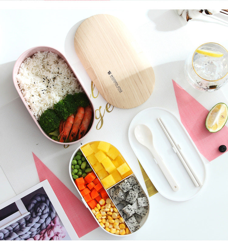 Nordic Style Wooden Sushi Lunch Box Sealed Leak-Proof Lunch Box With Cutlery EX-STOCK