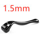 Black derma roller with '1.5mm' text on a white background