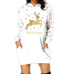 Christmas hot sale printed mid-length pocket hooded long-sleeved sweater - EX-STOCK Canada