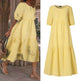 Casual Summer Midi dress puff sleeve flowy mum dress - EX-STOCK Canada