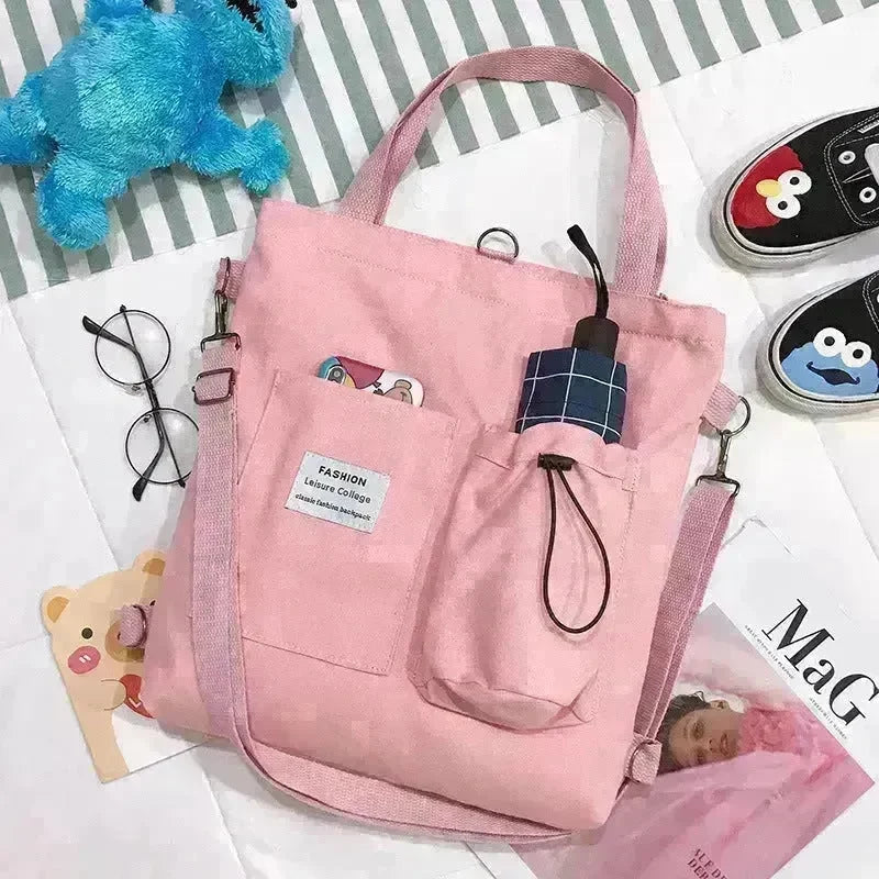 Square Canvas Totes Bag Lady With One Shoulder Slung Bag Canvas Bag for Women - EX-STOCK CANADA