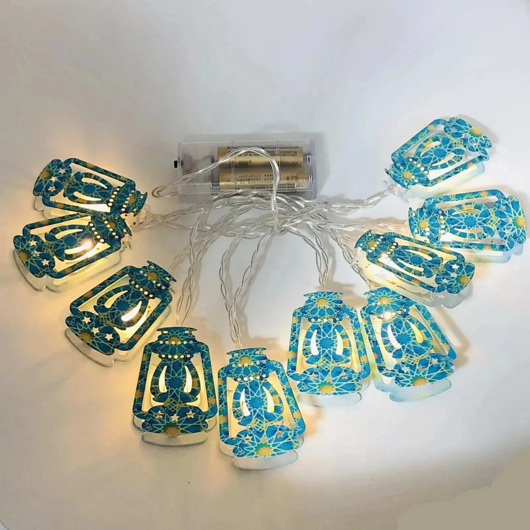 Led Lantern Palace Lantern Eid Mubarak Luces de cuerda Ramadán Decoración del festival