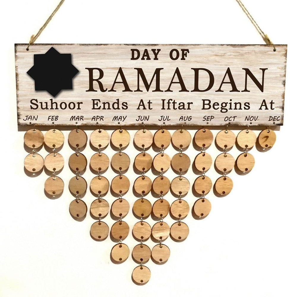 Eid Mubarak Home Decoration Wooden Calendar Listing Ramadan Decor Plaques - EX-STOCK Canada