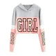 Girls Fashion Hoodie Crop Top Sweatshirt  Pullover Women Patchwork - EX-STOCK CANADA