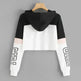 Girls Fashion Hoodie Crop Top Sweatshirt  Pullover Women Patchwork - EX-STOCK CANADA