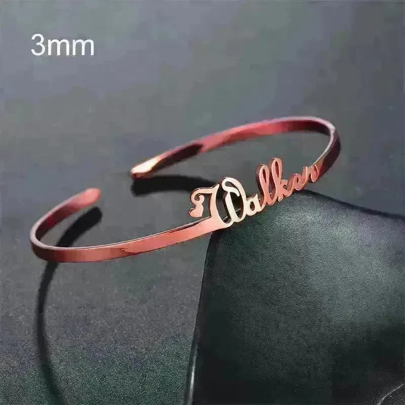 Customized Name Bracelet Personalized Custom Bangles Stainless Steel Jewelry - EX-STOCK CANADA