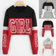 Girls Fashion Hoodie Crop Top Sweatshirt  Pullover Women Patchwork - EX-STOCK CANADA