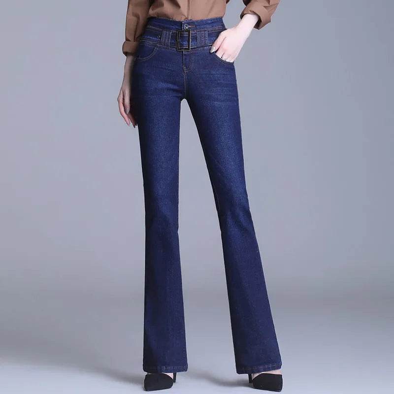 Korean Style Bootcut High-Waisted High Cotton Casual Jeans - EX-STOCK Canada