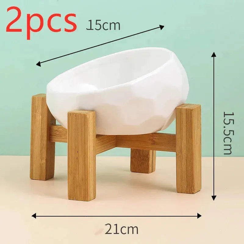 Pet Supplies Bowl Ceramic Cat Bowl Dog Bowl Oblique Mouth - EX-STOCK CANADA