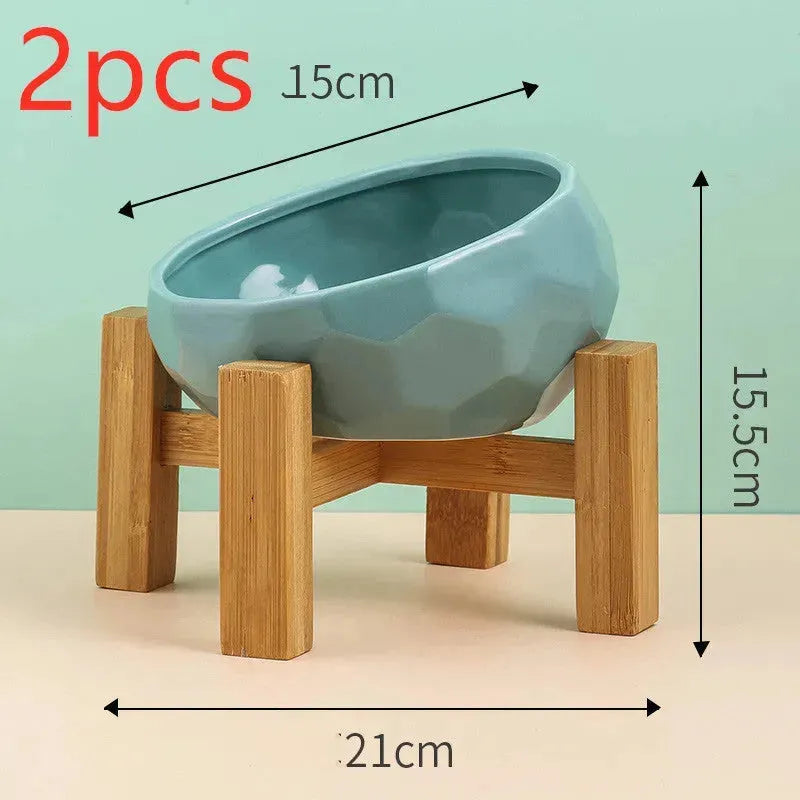 Pet Supplies Bowl Ceramic Cat Bowl Dog Bowl Oblique Mouth - EX-STOCK CANADA
