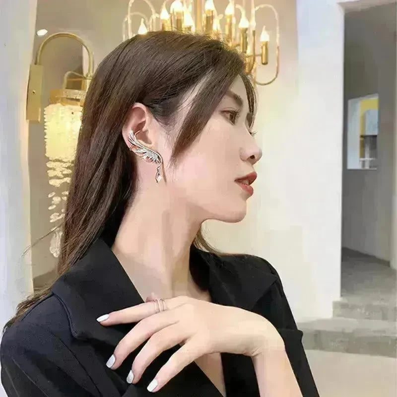 925 Silver Needle Angel Wings Personalized Ear Bone Clip Diamond Zircon Ear Row - EX-STOCK CANADA