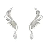 925 Silver Needle Angel Wings Personalized Ear Bone Clip Diamond Zircon Ear Row - EX-STOCK CANADA