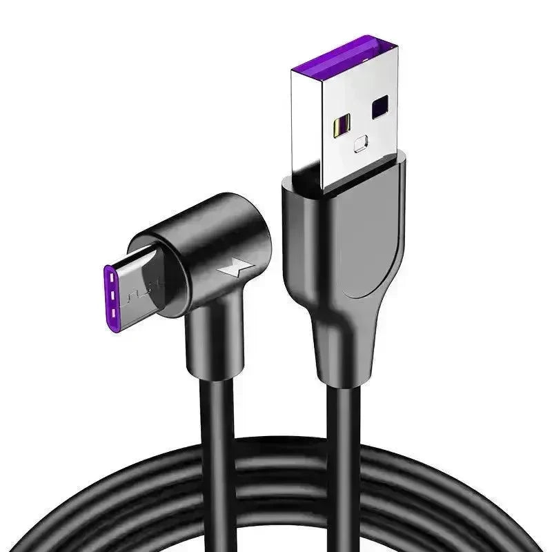 Data Cable 5A Fast Charging Elbow Charging Cable for Mobile Phone - EX-STOCK CANADA