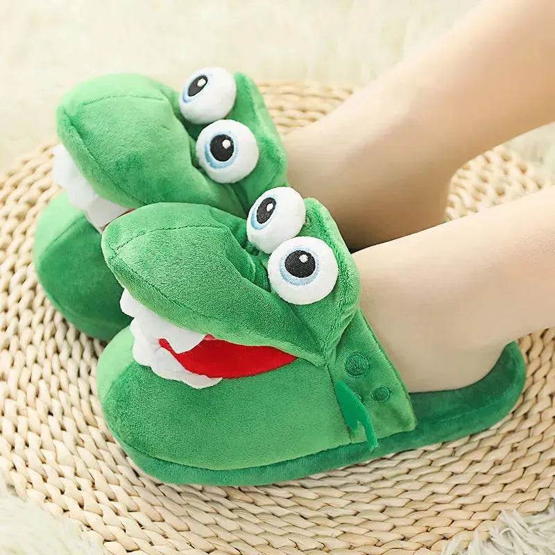 Cotton Slippers Mouth Will Move Plush Cute Funny Indoor Winter Couple Soft Bottom Plush Toys Indoor Slippers - EX-STOCK Canada