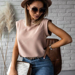 Summer Simple Stand Collar Printed Ladies Shirt Tops Women - EX-STOCK Canada