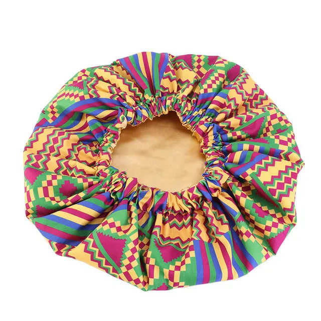 Pattern Satin Linned Bounce Hair Bonnet - EX-STOCK CANADA