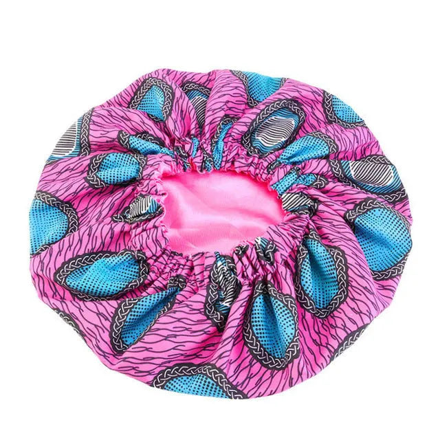Pattern Satin Linned Bounce Hair Bonnet - EX-STOCK CANADA