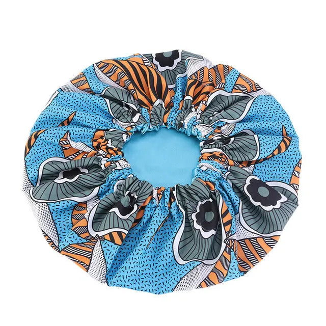 Pattern Satin Linned Bounce Hair Bonnet - EX-STOCK CANADA