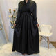 Elegant V-Neck Plain color Dubai Abaya Turkey Satin Abaya for ArabWomen Middle East dress for Women - EX-STOCK Canada