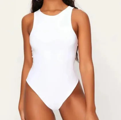 Fashion Round Neck Sleeveless bodysuit top for women - EX-STOCK CANADA