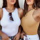 Fashion Round Neck Sleeveless bodysuit top for women - EX-STOCK CANADA