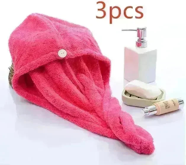 Women's Microfiber Hair Dryer Cap Absorbent Hair Towel. - EX-STOCK CANADA