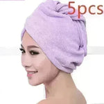 Women's Microfiber Hair Dryer Cap Absorbent Hair Towel. - EX-STOCK CANADA