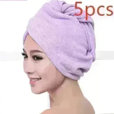 Women's Microfiber Hair Dryer Cap Absorbent Hair Towel. - EX-STOCK CANADA