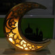 Wooden Eid Mubarak Mirror Golden Moon Castle craft Hollow Letters with LED Lights decor Ornaments - EX-STOCK Canada