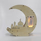 Wooden Eid Mubarak Mirror Golden Moon Castle craft Hollow Letters with LED Lights decor Ornaments - EX-STOCK Canada