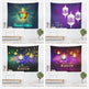 Colorful Lantern Living Room Bedroom Ramadan Tapestry Eid Mubarak Wall Carpet Mural - EX-STOCK Canada