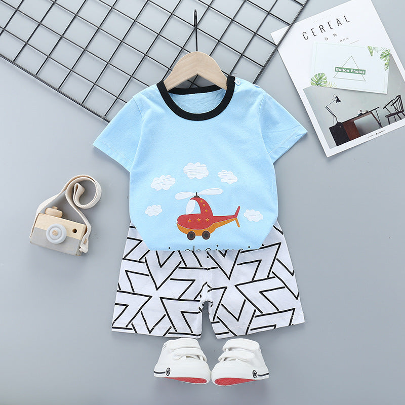 Kids' Cotton Cartoon T-Shirt & Shorts Set — product view 3 of 6 | EX-STOCK