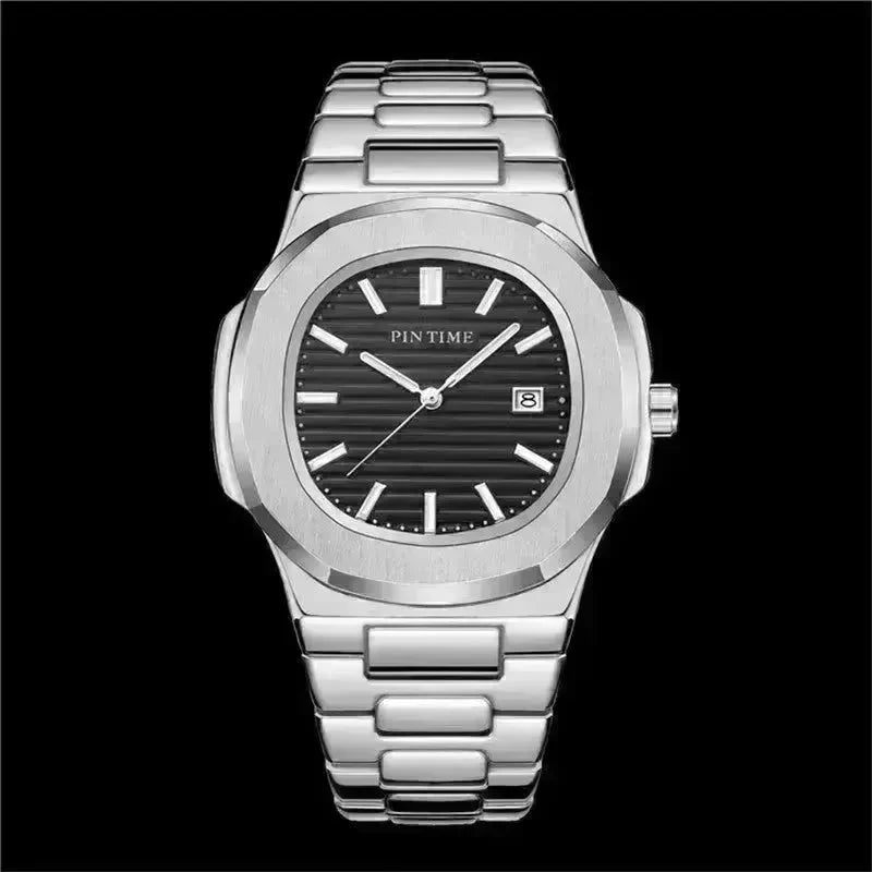 Quartz Watch Calendar Waterproof Luminous Steel Band Watch - EX-STOCK CANADA