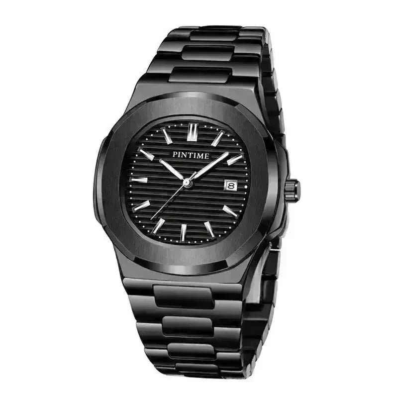 Quartz Watch Calendar Waterproof Luminous Steel Band Watch - EX-STOCK CANADA