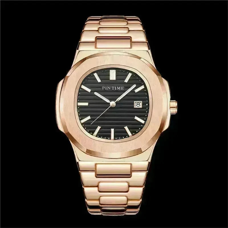 Quartz Watch Calendar Waterproof Luminous Steel Band Watch - EX-STOCK CANADA