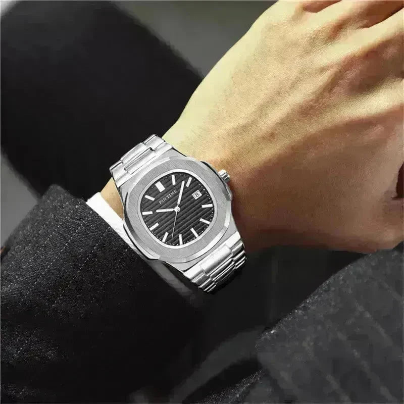 Quartz Watch Calendar Waterproof Luminous Steel Band Watch - EX-STOCK CANADA