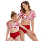 Mommy and Me Matching Bikini Swimwear | Puff Sleeve Mother Daughter Swimsuit Canada