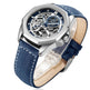 New Hollow Automatic Mens Leather Belt Waterproof Mechanical Watch - EX-STOCK Canada